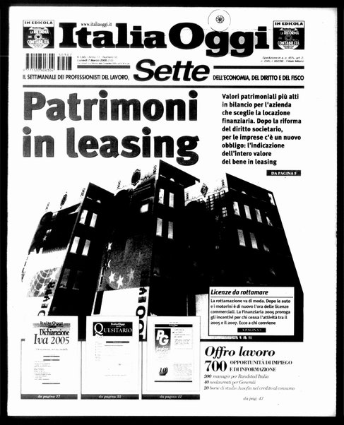 Italia oggi : quotidiano di economia finanza e politica